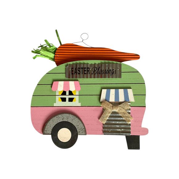 DIY Easter Camper Trailer Wreath Making Kit, RV Spring Sign Ribbon Bundle Set - Picture 2 of 6